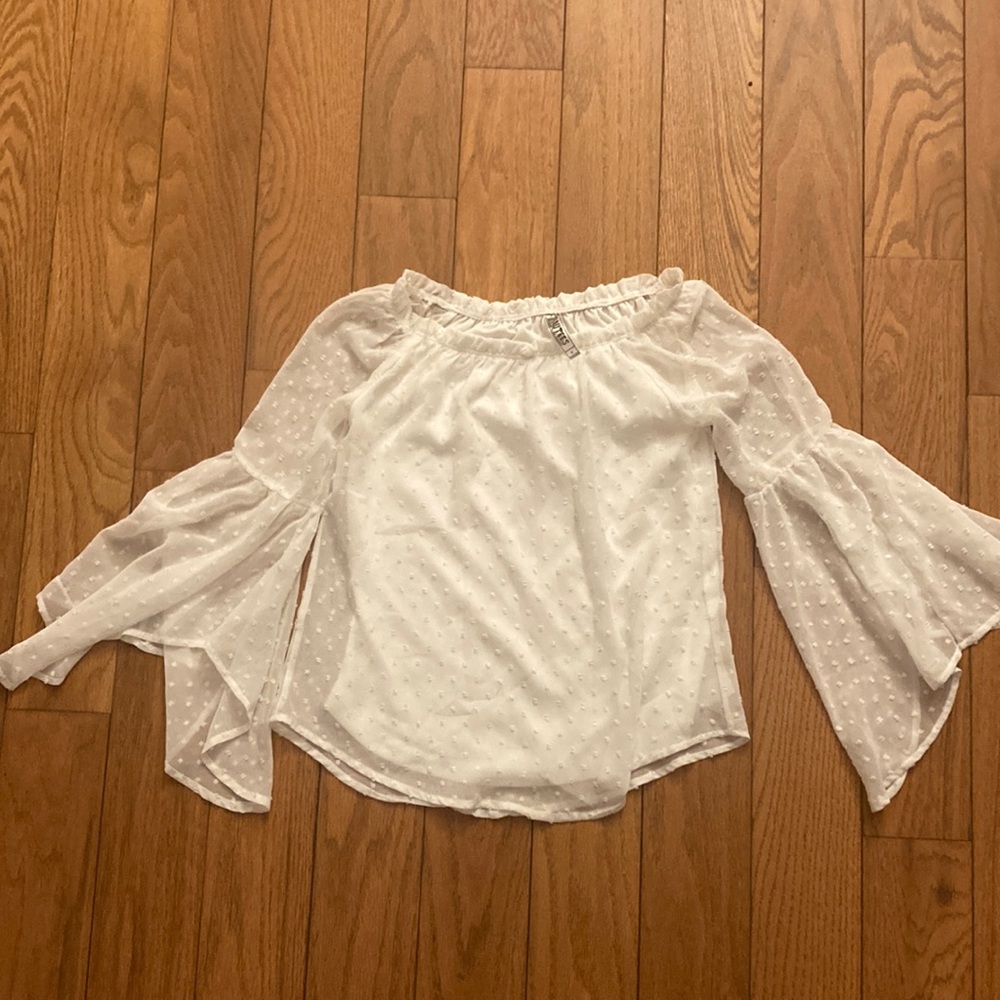 Kids, White embroidered, Babydoll top style, Brand: Beautees